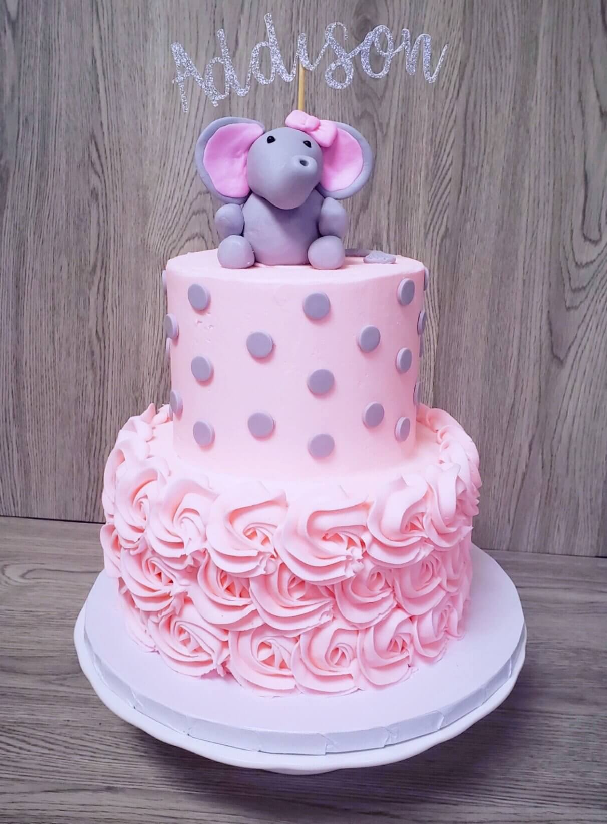 Baby Pink Elephant Nappy Cake | Baby Girl Baby Shower Gifts