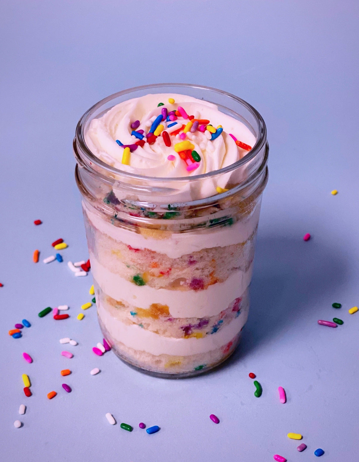 Birthday Sprinkles Cake in a Jar